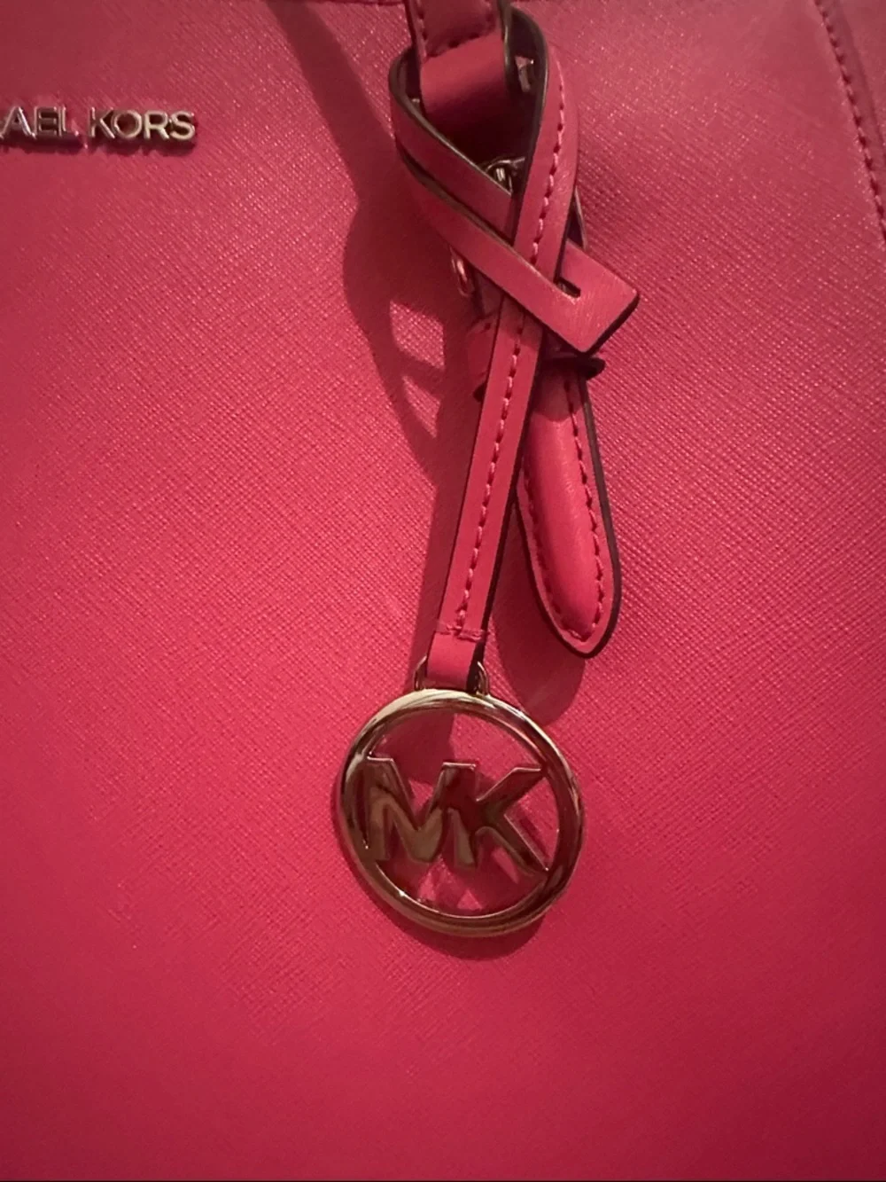 Michael Kors Hot Pink Saffiano Tote with Matching Wallet - Picture 5 of 9
